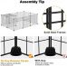 ZaneSun 12 Panels Metal Pet Foldable Fence Yard Barrier